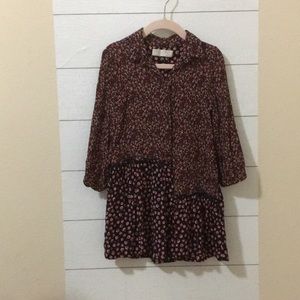 Zara Kids Flower Print Button Down Dress